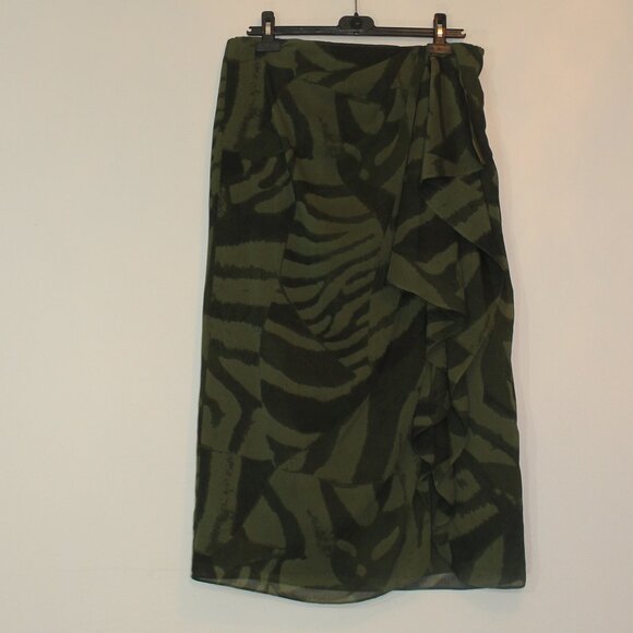 Lauren Ralph Lauren Women's Plus Zebra-Print Georgette Midi Skirt 14W - Picture 3 of 9